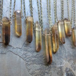 Raw Smoky Citrine Necklace – Real Natural Citrine Pendant – Men's Crystal Necklace – Boho Smoky Quartz Jewelry – Witchy Necklace Talisman | Natural genuine Gemstone pendants. Buy crystal jewelry, handmade handcrafted artisan jewelry for women.  Unique handmade gift ideas. #jewelry #beadedpendants #beadedjewelry #gift #shopping #handmadejewelry #fashion #style #product #pendants #affiliate #ad