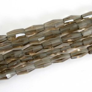 Shop Smoky Quartz Bead Shapes! 14mm Faceted Barrel Smoky Quartz Bead Strand, Smokey Quartz Beads, Full Strand Barrel Beads, Genuine Gemstone, Smokey203 | Natural genuine other-shape Smoky Quartz beads for beading and jewelry making.  #jewelry #beads #beadedjewelry #diyjewelry #jewelrymaking #beadstore #beading #affiliate #ad