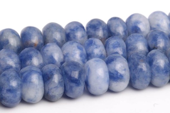 Blue Spot Jasper Beads Grade Aaa Genuine Natural Gemstone Rondelle Loose Beads 6mm 8mm Bulk Lot Options