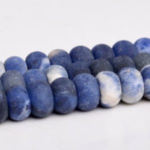 Matte Sodalite Beads Grade AAA Genuine Natural Gemstone Rondelle Loose Beads 6MM 8MM Bulk Lot Options | Natural genuine rondelle Sodalite beads for beading and jewelry making.  #jewelry #beads #beadedjewelry #diyjewelry #jewelrymaking #beadstore #beading #affiliate #ad