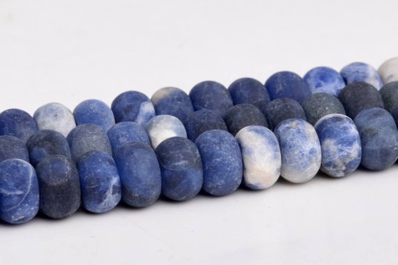 Matte Sodalite Beads Grade Aaa Genuine Natural Gemstone Rondelle Loose Beads 6mm 8mm Bulk Lot Options