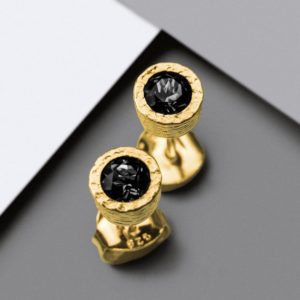 Gold Gemstone Studs Black Spinel Studs Gold Studs Designer Gemstone Earrings Simple Earrings Round Studs Gold Stud Earrings | Natural genuine Spinel earrings. Buy crystal jewelry, handmade handcrafted artisan jewelry for women.  Unique handmade gift ideas. #jewelry #beadedearrings #beadedjewelry #gift #shopping #handmadejewelry #fashion #style #product #earrings #affiliate #ad