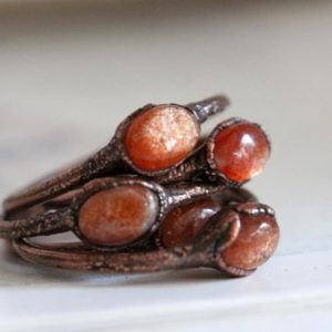 Sunstone Ring – Copper Ring – Sunstone Jewelry – Dainty Stacking Ring – Golden Stone Ring | Natural genuine Gemstone rings, simple unique handcrafted gemstone rings. #rings #jewelry #shopping #gift #handmade #fashion #style #affiliate #ad