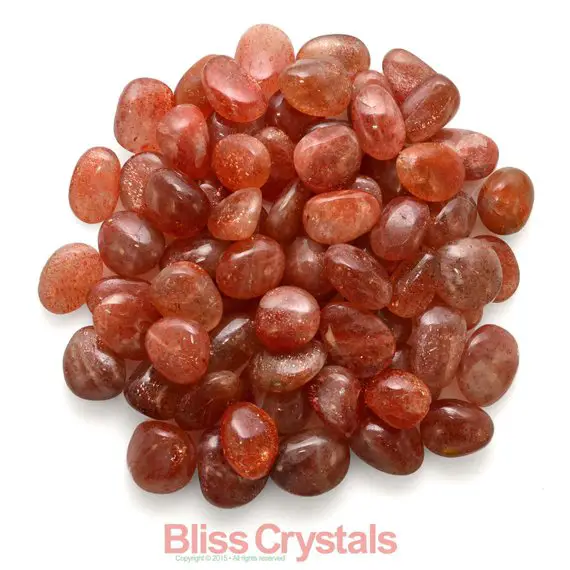 2 Rainbow Sunstone Small Tumbled Stone Medicine Bag Reiki Positive Energy Happiness Prosperity #st19