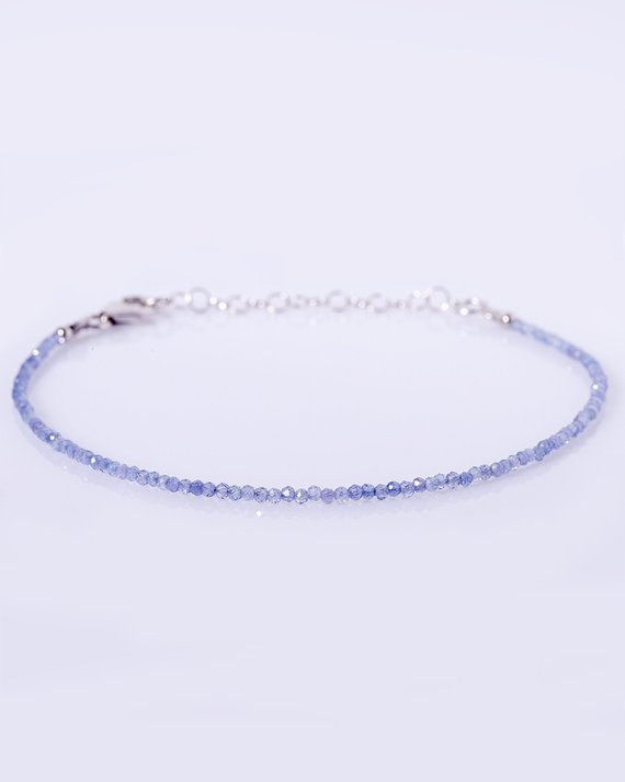 Tanzanite Microfaceted Bracelet Silver Bracelet Gemstone Bracelet Handmade Jewelry Gemstone Jewelry Gift For Her Decemeber Birthstone