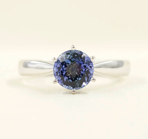 14k 1.3ct Tanzanite Engagement Ring / Tanzanite Solitaire Ring / White Gold / Solitaire Ring / Bridal Ring / Tanzanite Solitaire Ring