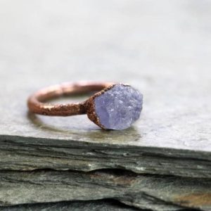 Shop Tanzanite Rings! Tanzanite Ring – Raw Stone Jewelry – Rough Crystal Ring – Blue Stone Ring | Natural genuine Tanzanite rings, simple unique handcrafted gemstone rings. #rings #jewelry #shopping #gift #handmade #fashion #style #affiliate #ad