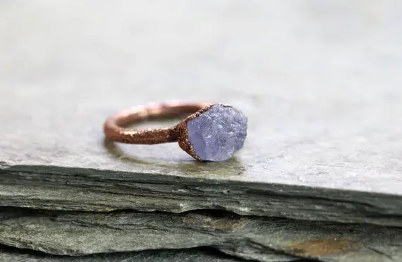 Raw Tanzanite Ring - Raw Crystal Jewelry - Natural Blue Stone