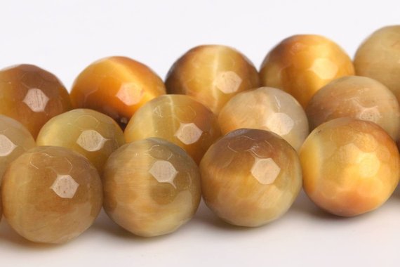 Golden Tiger Eye Beads Grade Aa Natural Gemstone Micro Faceted Round Loose Beads 6mm 8mm Bulk Lot Options