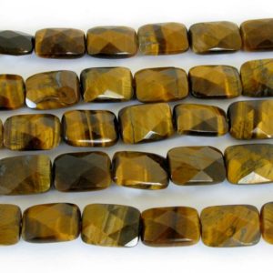 Shop Tiger Eye Bead Shapes! 14mm Tiger's Eye Beads, 8 Beads, Faceted Rectangle Tiger Eye, 14mm Faceted Rectangle Tigereye Beads, Tig203 | Natural genuine other-shape Tiger Eye beads for beading and jewelry making.  #jewelry #beads #beadedjewelry #diyjewelry #jewelrymaking #beadstore #beading #affiliate #ad