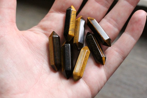 Tiger's Eye Double Terminated Carved Point J81