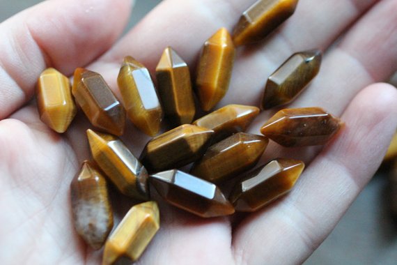 Tiger's Eye Small Double Terminated Carved Point M7
