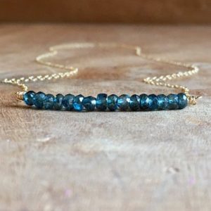 London Blue Topaz Necklace – Topaz Gemstone Necklace – December Birthstone Necklace – Topaz Jewelry – Silver or Gold | Natural genuine Topaz necklaces. Buy crystal jewelry, handmade handcrafted artisan jewelry for women.  Unique handmade gift ideas. #jewelry #beadednecklaces #beadedjewelry #gift #shopping #handmadejewelry #fashion #style #product #necklaces #affiliate #ad