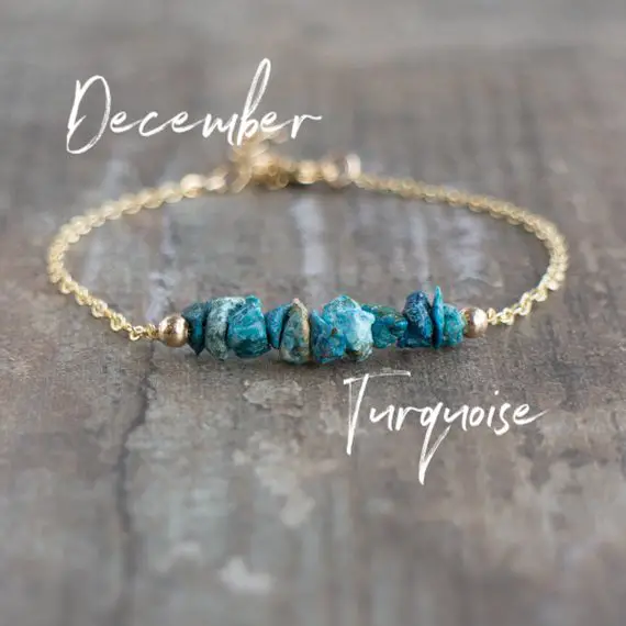 Blue Turquoise Bracelet, Raw Stone Turquoise Bracelet, Genuine Turquoise Jewelry, December Birthstone Bracelet, Birthday Gifts For Friend