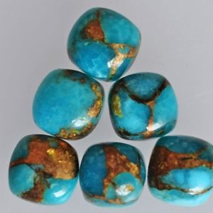 Blue Copper Mohave Turquoise Cabochon Gemstone 3X3MM To 25X25 MM Cushion Shape Flat Back Side Smooth Gemstone For Earring And Jewelry Making | Natural genuine stones & crystals in various shapes & sizes. Buy raw cut, tumbled, or polished gemstones for making jewelry or crystal healing energy vibration raising reiki stones. #crystals #gemstones #crystalhealing #crystalsandgemstones #energyhealing #affiliate #ad