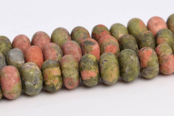 Matte Lotus Pond Unakite Beads Grade Aaa Genuine Natural Gemstone Rondelle Loose Beads 6mm 8mm Bulk Lot Options