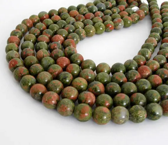 Unakite Beads, 10mm Round Unakite Beads, Pink And Green Gemstone, 15 Inch Strand, 10mm Smooth Round, Una205