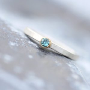 Simple Modern Engagement Ring Ice Blue Zircon Silver 18K Yellow Gold Small Faceted Genuine Gemstone White Bridal Band Sunshine – Eispunkt | Natural genuine Zircon rings, simple unique alternative gemstone engagement rings. #rings #jewelry #bridal #wedding #jewelryaccessories #engagementrings #weddingideas #affiliate #ad