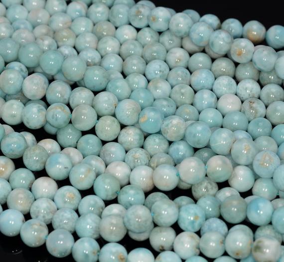 6-7mm Dominican Larimar Gemstone Grade A+ Blue Round 6-7mm Loose Beads 7 Inch Half Strand (80000697-260)