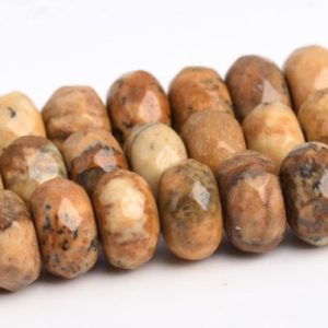 Shop Picture Jasper Faceted Beads! Picture Jasper Beads Grade AAA Genuine Natural Gemstone Faceted Rondelle Loose Beads 6x4MM 8x5MM Bulk Lot Options | Natural genuine faceted Picture Jasper beads for beading and jewelry making.  #jewelry #beads #beadedjewelry #diyjewelry #jewelrymaking #beadstore #beading #affiliate #ad