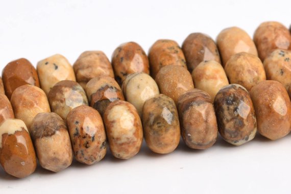 Picture Jasper Beads Grade Aaa Genuine Natural Gemstone Faceted Rondelle Loose Beads 6x4mm 8x5mm Bulk Lot Options