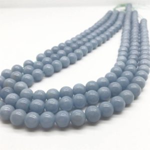 Shop Angelite Beads! 8mm Angelite Beads, Round Gemstone Beads, Wholesale Beads | Natural genuine round Angelite beads for beading and jewelry making.  #jewelry #beads #beadedjewelry #diyjewelry #jewelrymaking #beadstore #beading #affiliate #ad
