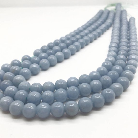 8mm Angelite Beads, Round Gemstone Beads, Wholesale Beads