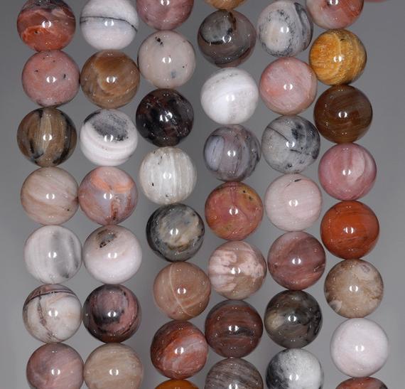 8mm Petrified Wood Agate Gemstone Grade Aa Light Brown Round 8mm Loose Beads 15.5 Inch Full Strand (80000393-785)