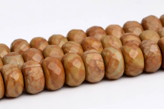 8x5mm Brown Wood Skin Jasper Beads Aaa Genuine Natural Gemstone Faceted Rondelle Beads 14.5" / 7.5" Bulk Lot Options (102991)