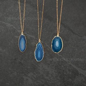 Shop Agate Necklaces! Druzy Necklace / Agate Necklace / Blue Agate Necklace / Crystal Necklace / Agate Jewelry | Natural genuine Agate necklaces. Buy crystal jewelry, handmade handcrafted artisan jewelry for women.  Unique handmade gift ideas. #jewelry #beadednecklaces #beadedjewelry #gift #shopping #handmadejewelry #fashion #style #product #necklaces #affiliate #ad