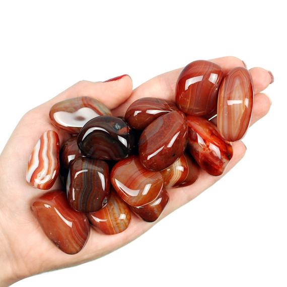 Red Agate Tumbled Stone, Agate, Tumbled Stones, Red Agate, Crystals, Stones, Rocks, Gemstones, Gems, Gifts, Zodiac Crystals, Healing Crystal