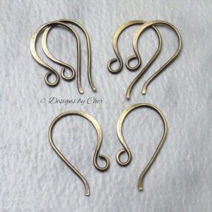 Shop Ear Wires & Posts for Making Earrings! Antiqued Brass Classic Hook Earwires (18 or 20 gauge) Hand Forged Hammered (3pr) Rustic Made to Order Jewelry Ear Wires | Shop jewelry making and beading supplies, tools & findings for DIY jewelry making and crafts. #jewelrymaking #diyjewelry #jewelrycrafts #jewelrysupplies #beading #affiliate #ad