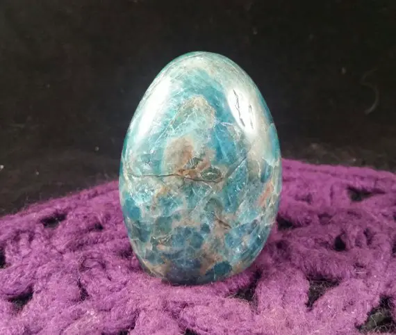 Blue Apatite Freeform Polished Crystal Stone Self Standing Unique Natural Gemmy Throat Chakra Freeform Display