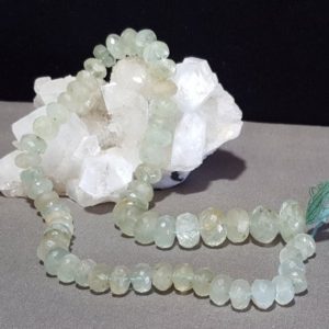 Shop Aquamarine Faceted Beads! Natural Aquamarine Graduating Hand Faceted Rondelle Beads 14 In. Full Strand 8mm To 15mm, Faceted Beryl Beads, Faceted Larger Rondelle | Natural genuine faceted Aquamarine beads for beading and jewelry making.  #jewelry #beads #beadedjewelry #diyjewelry #jewelrymaking #beadstore #beading #affiliate #ad