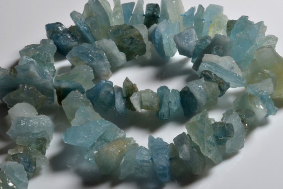 Raw Natural  Aquamarine/ Rough Aquamarine/rarity Larger Raw Aquamarine Points- Full Strand -8mm X14mm