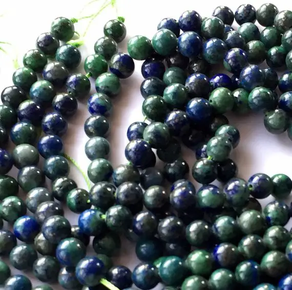 Azurite Round Beads Gemstone Beads 6mm Full Strand  1 - 13.5" Strand Necklace Jewelry Design