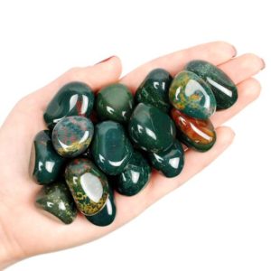 Shop Tumbled Bloodstone Crystals & Pocket Stones! One Heliotrope Tumbled Stone, Heliotrope Bloodstone Tumbled Stones, Healing Heliotrope Crystals, LadiesCrystals, Ladies Crystals, Heliotrope | Natural genuine stones & crystals in various shapes & sizes. Buy raw cut, tumbled, or polished gemstones for making jewelry or crystal healing energy vibration raising reiki stones. #crystals #gemstones #crystalhealing #crystalsandgemstones #energyhealing #affiliate #ad