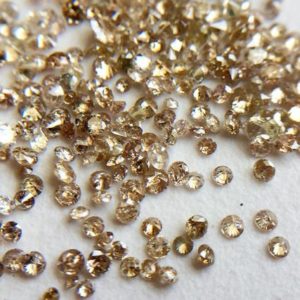 Shop Diamond Faceted Beads! Melee Champagne Diamonds, NATURAL 1-2 mm Diamond, Round Brilliant Cut Solitaire Faceted Brown Diamond For Jewelry (5Pc To 40Pc)-PUSPD34 | Natural genuine faceted Diamond beads for beading and jewelry making.  #jewelry #beads #beadedjewelry #diyjewelry #jewelrymaking #beadstore #beading #affiliate #ad