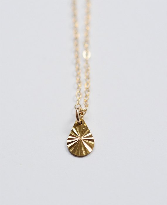 Rising Sun Gold Necklace. Gold Charm Star Necklace