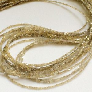 Shop Raw & Rough Diamond Beads! 1.5mm Beige Yellow Sparkling Diamonds, Beige Faceted Diamond Fancy Cube/Box Beads, Diamond Beads, Raw Diamonds (4IN To 16IN Option) – DSA11 | Natural genuine beads Diamond beads for beading and jewelry making.  #jewelry #beads #beadedjewelry #diyjewelry #jewelrymaking #beadstore #beading #affiliate #ad