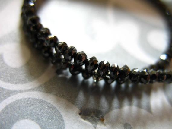 Real Diamond, 3.5 - 4.5 Mm, Black Diamond Rondelles Beads / Luxe Aaa, Wholesale Precious Gemstone April Birthstone