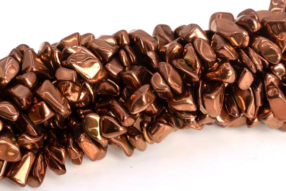 4x3-10x5mm Rose Gold Hematite Beads Pebble Chips Grade Aaa Natural Gemstone Full Strand Loose Beads 16" Bulk Lot 1,3,5,10,50 (104784-1311)