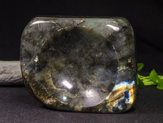 Extra Large Raw Polished Labradorite Home Stone-ashtray/labradorite Stone/lucky Stone Of Leo/special Gift/decor-50*138*113mm 1628g#2648