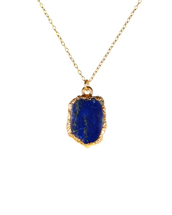 Lapis Necklace,  Lapis Lazuli Pendant, December Birthstone, Blue Stone, A Gold Vermeil Lined Lapis Lazuli On A 14k Gold Filled Chain
