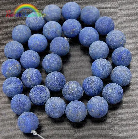 Natural Matte Lapis Lazuli Beads, Blue Matte Gemstone Beads, 4mm 6mm 8mm 10mm 12mm Stone Beads, Round Natural Beads