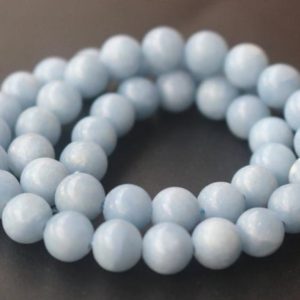 Shop Angelite Beads! Natural AA Angelite Beads,6mm/8mm/10mm/12mm Natural Smooth and Round Angelite Gemstone Beads,15 inches one starand | Natural genuine round Angelite beads for beading and jewelry making.  #jewelry #beads #beadedjewelry #diyjewelry #jewelrymaking #beadstore #beading #affiliate #ad