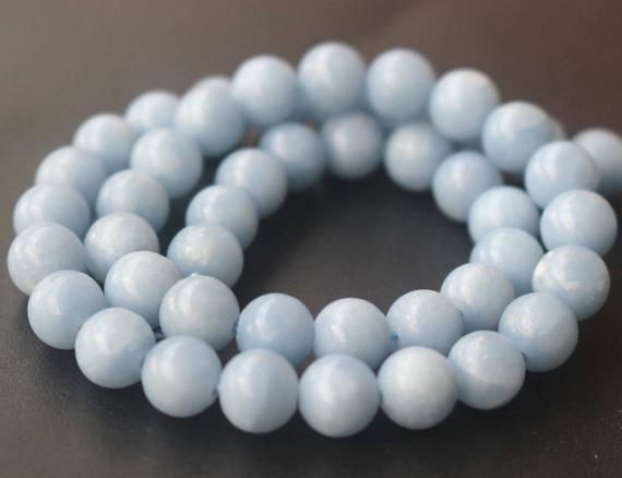 Natural Aa Angelite Beads,6mm/8mm/10mm/12mm Natural Smooth And Round Angelite Gemstone Beads,15 Inches One Starand