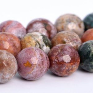 Ocean Jasper Beads Grade AAA Genuine Natural Gemstone Micro Faceted Round Loose Beads 6MM 8MM Bulk Lot Options | Natural genuine faceted Ocean Jasper beads for beading and jewelry making.  #jewelry #beads #beadedjewelry #diyjewelry #jewelrymaking #beadstore #beading #affiliate #ad