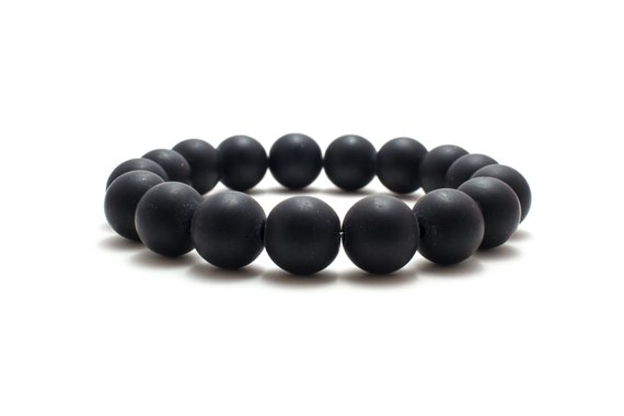 Matte Onyx Bracelet/ Black Onyx Bracelet/ Matte Stone Bracelet/ Matte Stone Jewelry/ Mens Beaded Bracelet