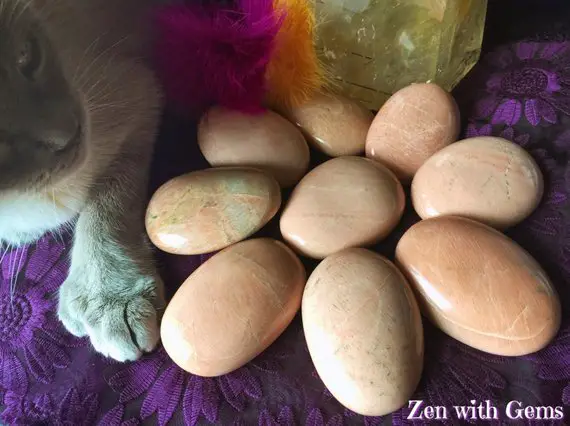 Peach Moonstone Palm Stone, Large, Chakra, Reiki, Pagan Altar, Magic, Ritual, Ceremony, Spells, Tarot, Crystal Grid, Meditation, Halloween!